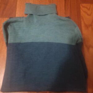 Talbots light wool teal turtleneck sweater